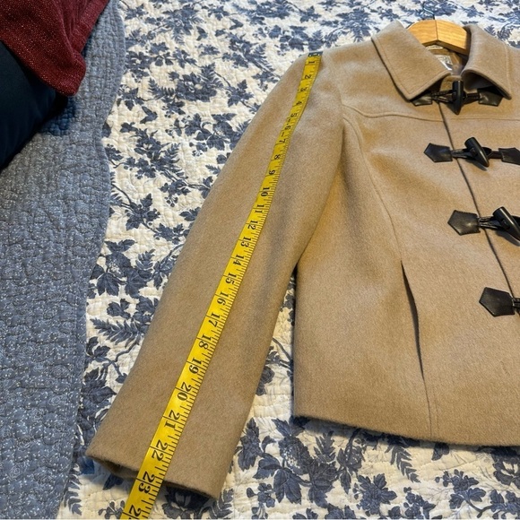 Talbots Jacket Camel Hair Blazer Toggle Closures Pockets Cropped Sz 12 - Picture 11 of 11